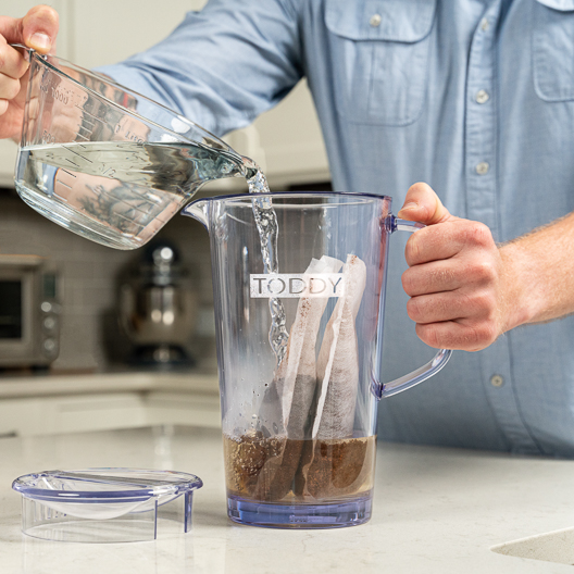 Preparing to brew with Toddy Blend Pitcher Packs