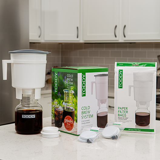 Staycation Edition of Toddy Cold Brew System on kitchen counter